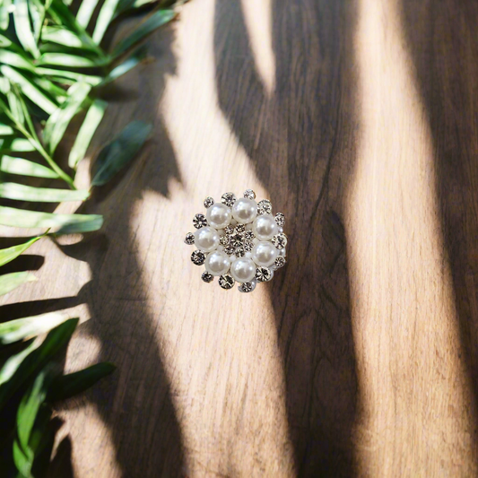 White Pearl Round Fancy Bead