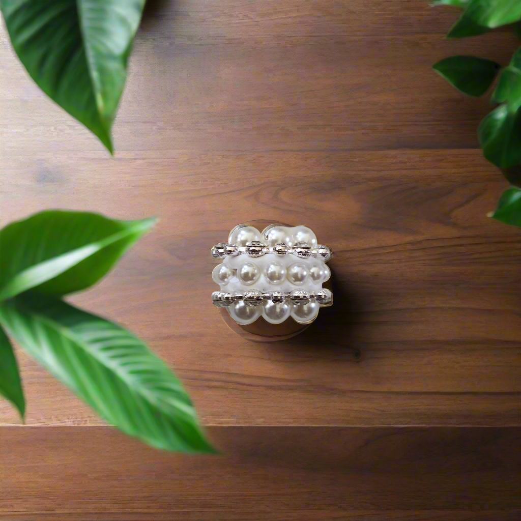 White Pearl Round Fancy Bead