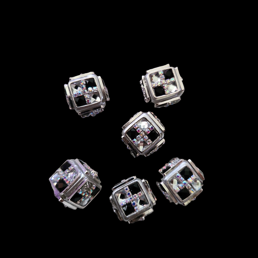 Square Irridencent Checkered Bead