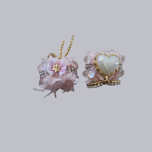 Pearl Heart With Bow Bead